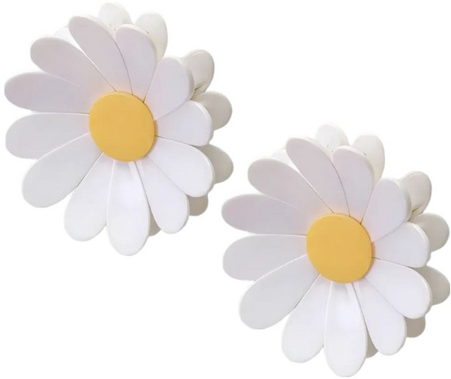 하비비 데이지 자석 봉지 클립, 화이트, 2개