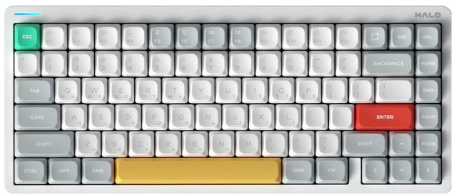 누피 한영 각인 유무선 텐키리스 기계식 키보드, 맥스적축, Halo75 V2 IO, 아이오닉 화이트