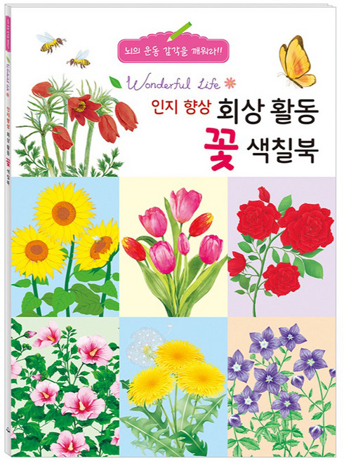 인지 향상 회상 활동 꽃 색칠북, 편집부, 새샘