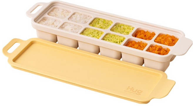 마더케이 허그 이유식 큐브 트레이, 레몬, 1개, 240ml