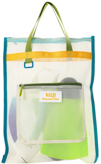 히지 숏핀 다용도 포켓 매쉬백, 틸그린 + 옐로우