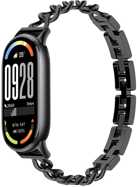 스페이스쉴드 체인 브레이슬릿 메탈 스트랩, 블랙, 1개