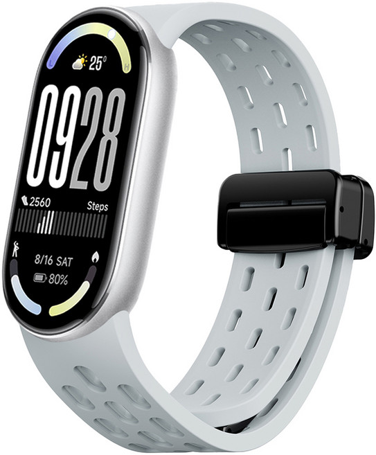 스페이스쉴드 디버클 마그네틱 메쉬홀 실리콘 스트랩, 실버, 1개