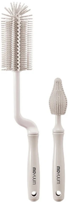 모윰 실리콘 젖병솔 2종 세트, 1세트, 스노우 화이트 - 쿠팡