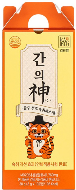 강한방 간의신 호랑이 숙취해소제 10p, 30g, 1개