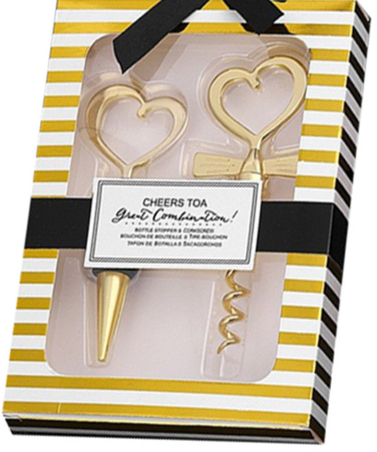 Wellot 紅酒瓶塞開瓶器組, 黃色, 1套