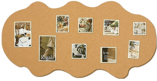 Bommir 雲朵造型免打孔毛氈板 照片牆 牆壁裝飾 室內裝飾品, 米棕色