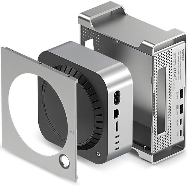 쿼카씨 도킹 스테이션 맥미니 M4/M4pro USB멀티허브 BKP-005, 실버, 1개