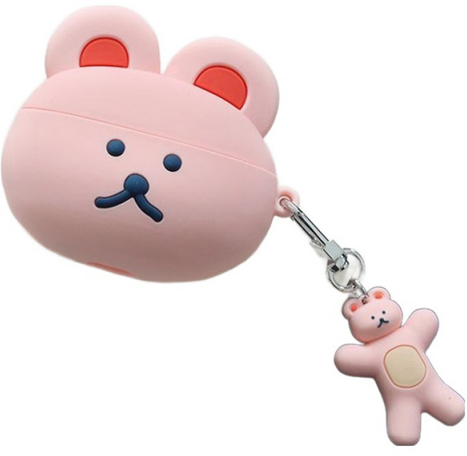 로마네 DONATDONAT 베어 에어팟3 실리콘 케이스, 베리, 1개