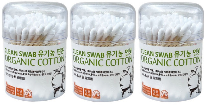 풍성기업 순면 항균면봉, 100개입, 3개