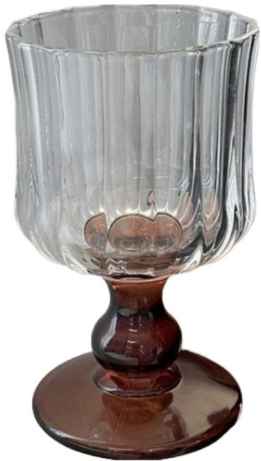 파라주니 빈티지 스템 고블렛 유리잔 HJ1172, 브라운, 1개