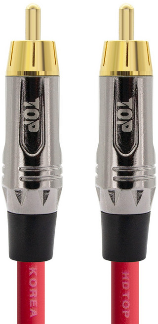 HDtop RCA to RCA 連接線 0.5m, 金屬紅, 1個, HT-TP4663