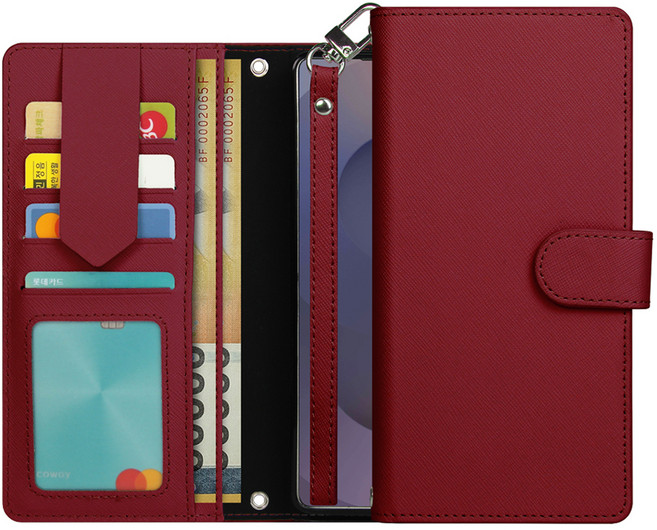 모나프리 소가죽 피노 스트랩 다이어리 휴대폰 케이스