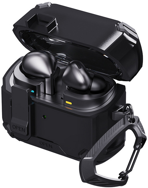 칸탐 러기드 락 맥세이프 케이스, 블랙, 1개, 갤럭시 버즈3 / 버즈3프로 / 버즈3FE