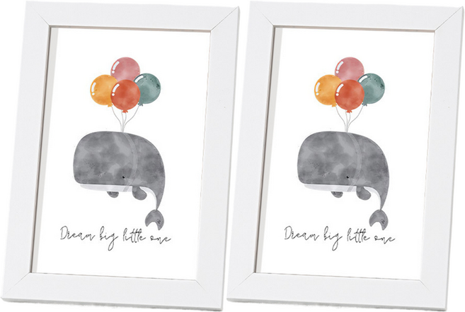 디케이원 세련된 미니 액자, 2개, 화이트(벽걸이)