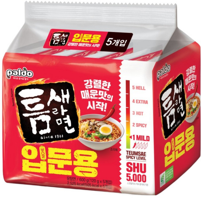 틈새라면 입문용 120g, 5개