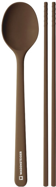 바겐슈타이거 엘로아 플래티넘 실리콘 1인 수저세트, 코코아, 숟가락 + 젓가락, 1개