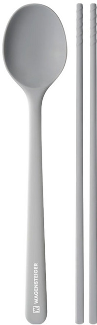 바겐슈타이거 엘로아 플래티넘 실리콘 1인 수저세트, 라이트그레이, 숟가락 + 젓가락, 1개