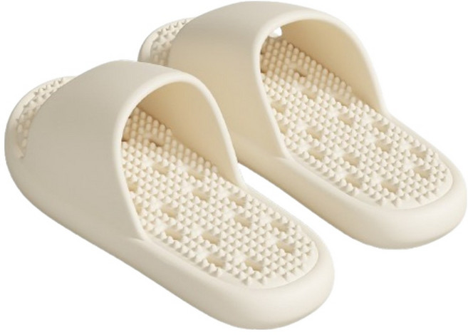 온트리 여성용 EVA 도트핏 경량 욕실화, 화이트, 1개