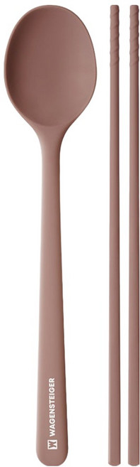 바겐슈타이거 엘로아 플래티넘 실리콘 1인 수저세트, 로즈핑크, 숟가락 + 젓가락, 1개