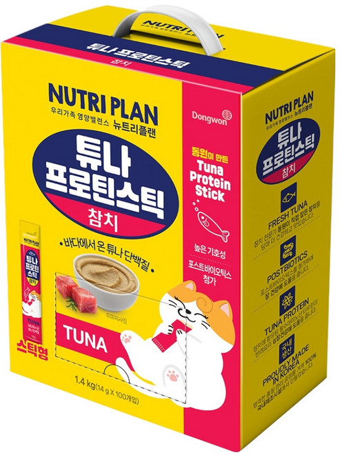 동원뉴트리플랜 고양이 튜나 프로틴 스틱, 참치, 1.4kg, 1개