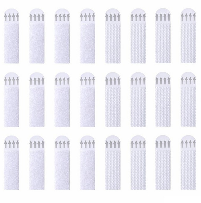 미누네 흔적없는 무타공 벨크로 매직 스트랩 액자걸이 중형, 화이트, 24개