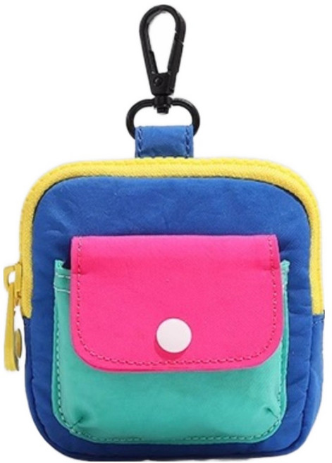 빈티코너 동전지갑 열쇠고리 이어폰 케이스, 핑크 블루, 1개