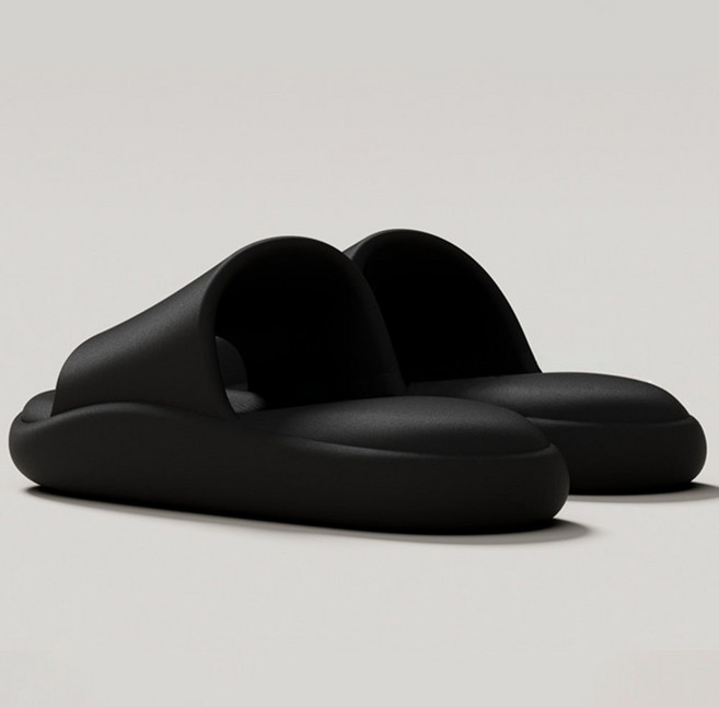 HIGHER DECO 舒適足弓支撐氣墊室內拖鞋, 黑色, 1個