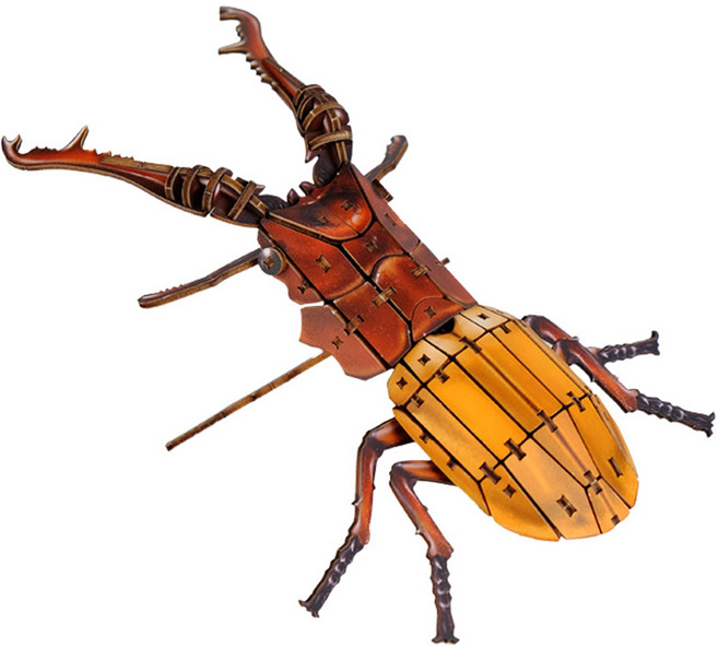 WOODABLE 3D立體拼圖 昆蟲 鍬形蟲 PB01, 混合色, 1個, 88件