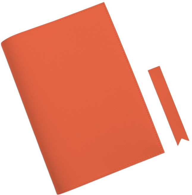 소이믹스 러브썸 가죽 베이직 북커버 L+ 북마크 세트, 오렌지, 1세트