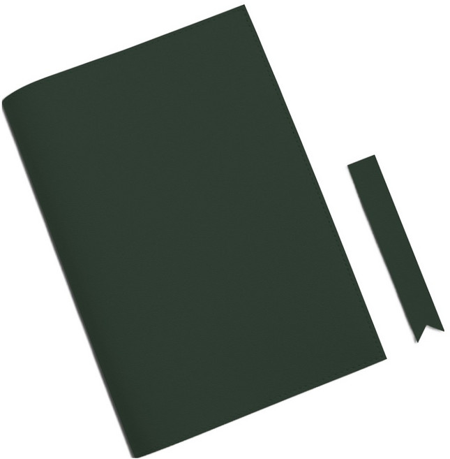 소이믹스 러브썸 가죽 베이직 북커버 L+ 북마크 세트, 딥그린, 1세트