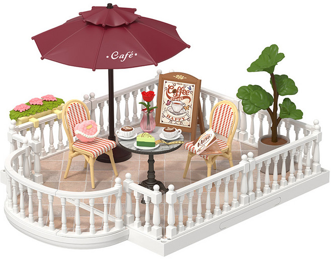 Rolife 若來 DIY微型3D立體拼圖 咖啡廳露臺 DWP09, 混合色, 1個, 76件