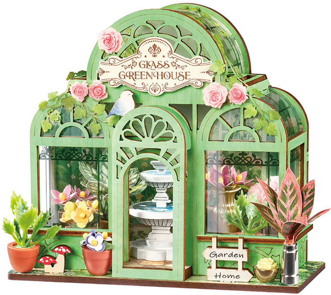 Rolife 若來 DIY微型立體拼圖 綠色噴泉花園 DS049, 混合色, 1個, 115件