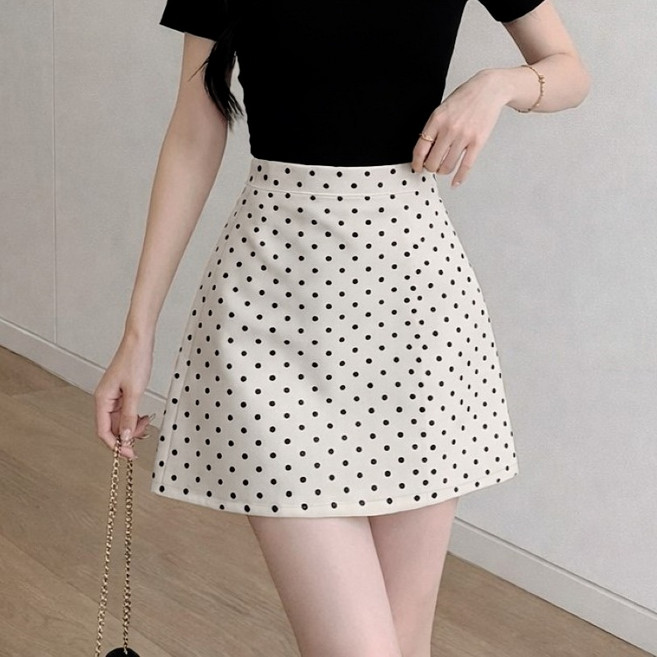 unheve 女款可愛圓點迷你裙