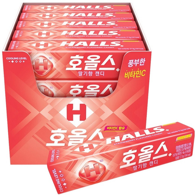 HALLS 草莓棒, 20個, 27.9g