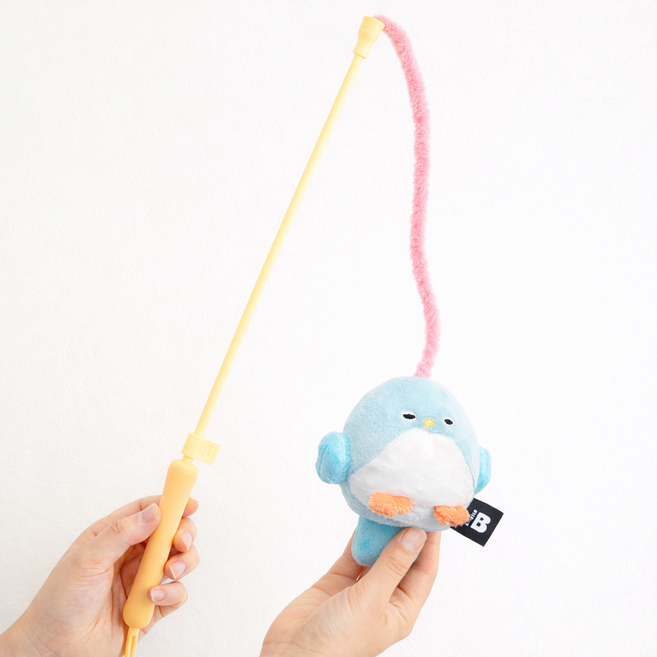 바잇미 강아지 캐치미 터그 낚시대 장난감, 파랑새, 1개