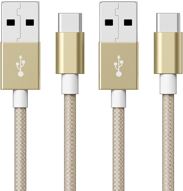 구스페리 C타입 to USB 고속충전 케이블, 1.5m, 골드, 2개