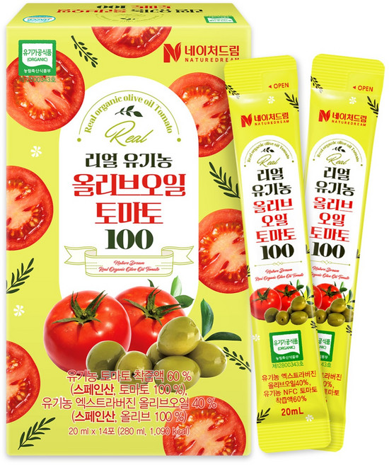 네이처드림 리얼 유기농 올리브오일 토마토100 14p, 280ml, 1개