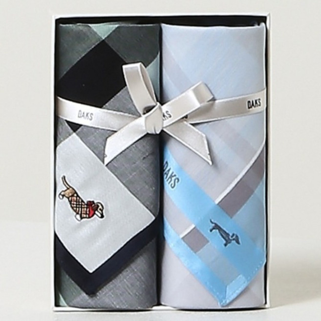 닥스 여성용 체크 면 손수건 2종