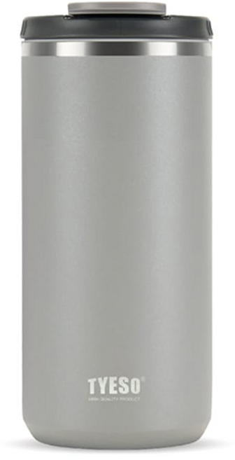 TYESO 泰碩 304不鏽鋼便攜翻蓋保溫杯, 高級灰, 1個, 600ml