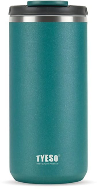 TYESO 泰碩 304不鏽鋼便攜翻蓋保溫杯, 墨綠色, 1個, 600ml