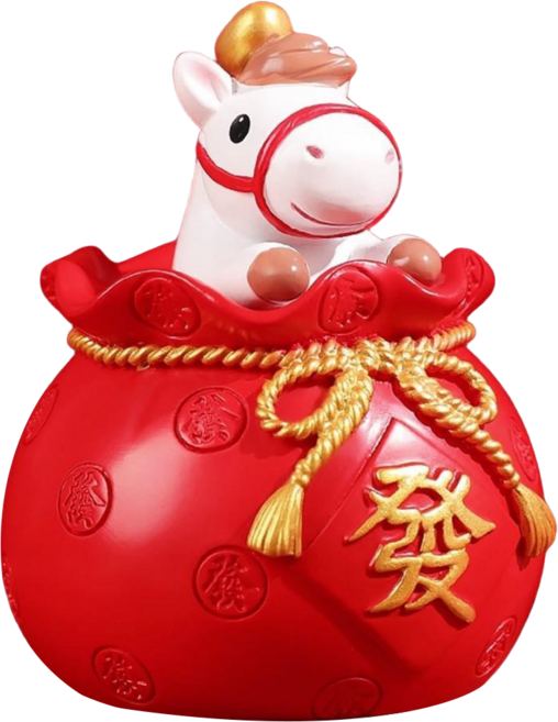 Mass 生活好物 袋袋有錢馬年生肖擺件, 發