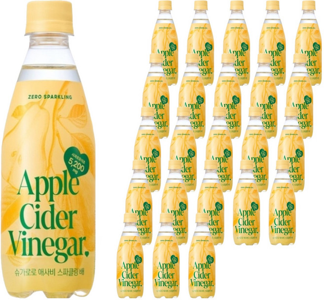 슈가로로 애사비 스파클링 배, 24개, 350ml