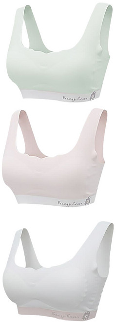 GIAT 吉亞特 零感呵護彈力無痕少女胸衣3件組 柔然熊款 532113