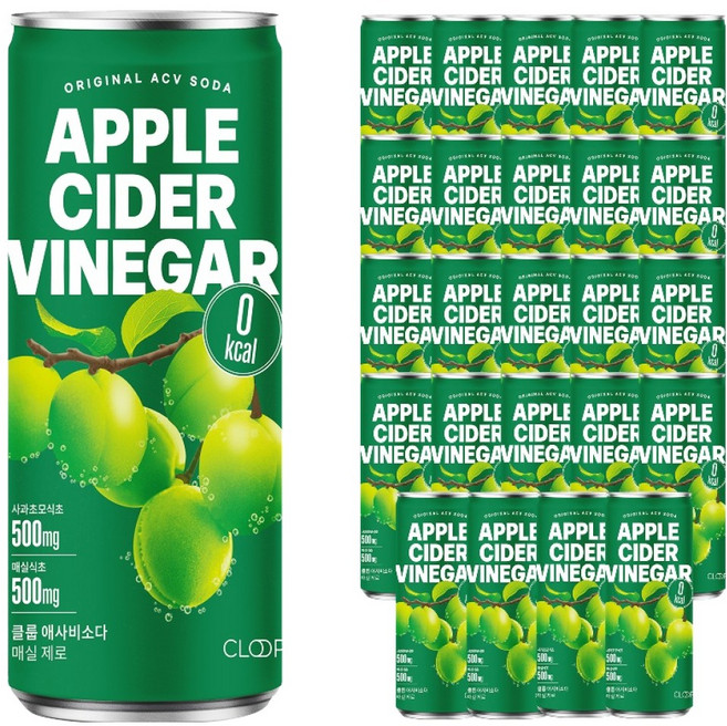 클룹 애사비소다 매실 제로 탄산음료, 24개, 250ml