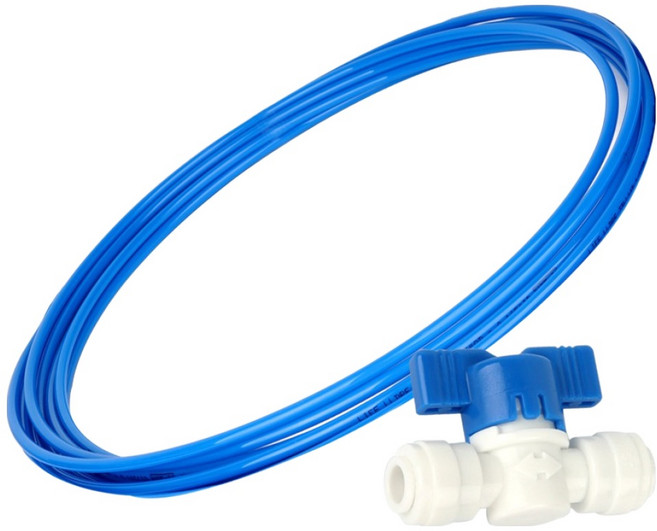 와이넷 국산 블루정수기호스 6mm x 5m + 점검밸브 세트, 1세트