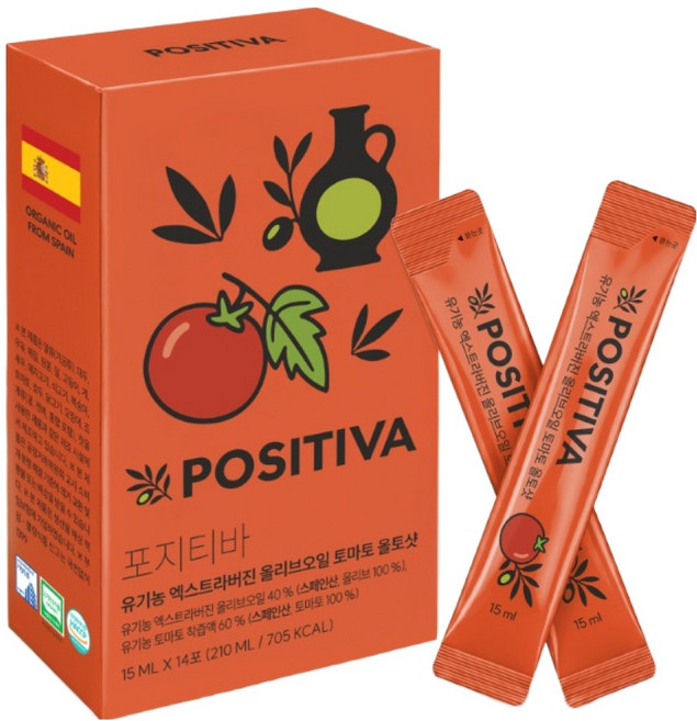 포지티바 유기농 올리브오일 토마토 올토샷 스틱 14p, 1개, 210ml