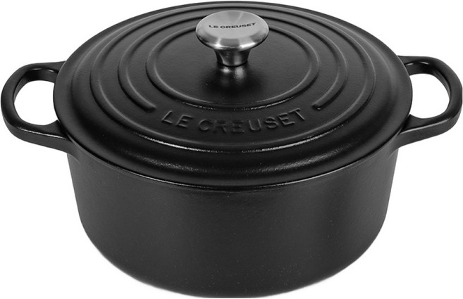LE CREUSET 經典圓形琺瑯鍋, 黑色, 1個, 24cm