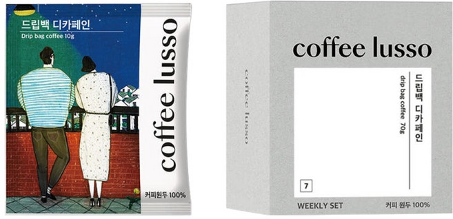 coffee lusso 濾掛式咖啡 低咖啡因, 10g, 7入, 1個