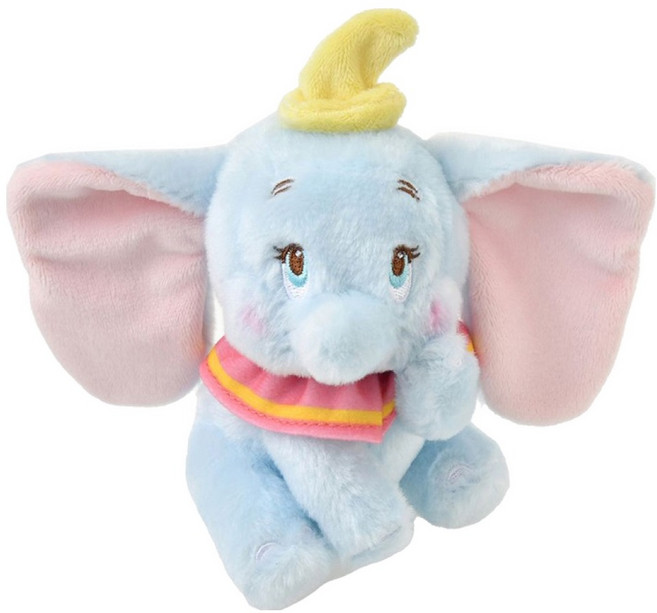 Disney STORE 小飛象坐姿絨毛鑰匙圈, 混合色, 1個, 15.2cm